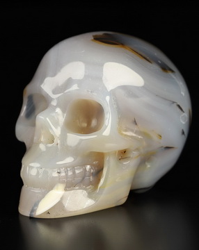 2.0" Premium Brazilian Agate Hand Carved Crystal Skull, Realistic, Crystal Healing