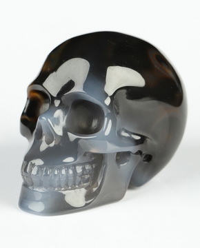 2.0" Premium Brazilian Agate Hand Carved Crystal Skull, Realistic, Crystal Healing
