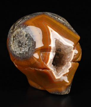 1.9" Premium Brazilian Agate Star Being Female Alien Crystal Skull Companion, Hand Carved Gemstone Fine Art Sculpture, Reiki Healing Stone Statue