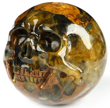 2.6" New Pietersite Hand Carved Crystal Skull Fine Art Sculpture, Crystal Healing
