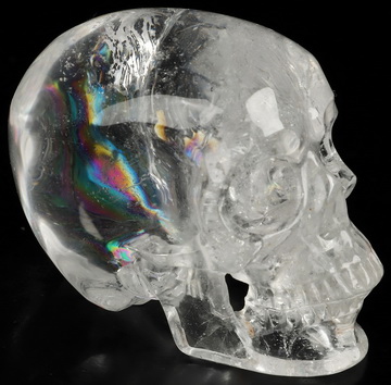 3.5" Clear Quartz Rock Crystal Hand Carved Crystal Skull, Super Realistic, Crystal Healing