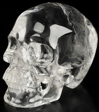 3.3" Quartz Rock Crystal Hand Carved Crystal Skull, Super Realistic, Crystal Healing