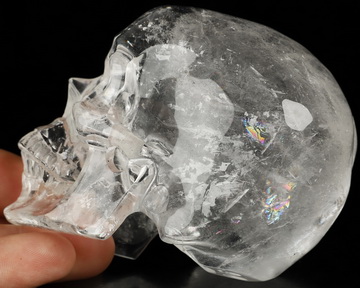 3.5" Quartz Rock Crystal Hand Carved Crystal Skull, Super Realistic, Crystal Healing