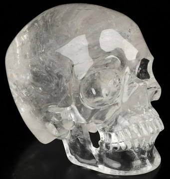 4.2" Quartz Rock Crystal Hand Carved Crystal Skull, Super Realistic, Crystal Healing