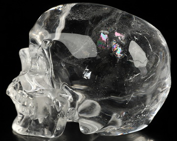 3.9" Clear Quartz Rock Crystal Hand Carved Crystal Skull, Super Realistic, Crystal Healing