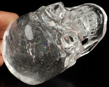 3.7" Quartz Rock Crystal Hand Carved Crystal Skull, Super Realistic, Crystal Healing