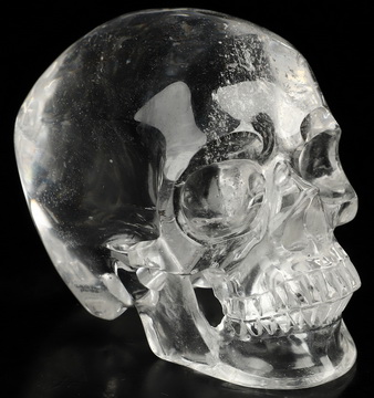 3.5" Quartz Rock Crystal Hand Carved Crystal Skull, Super Realistic, Crystal Healing