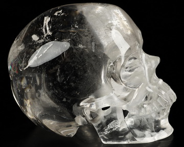 4.3" Clear Quartz Rock Crystal Hand Carved Crystal Skull, Super Realistic, Crystal Healing