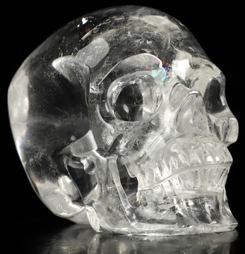 3.1" Clear Quartz Rock Crystal Hand Carved Crystal Skull, Super Realistic, Crystal Healing