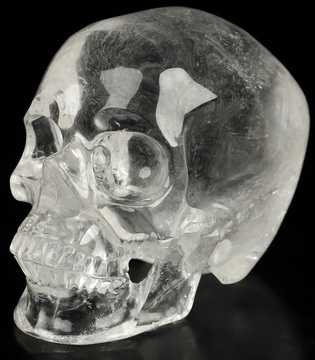 3.5" Quartz Rock Crystal Hand Carved Crystal Skull, Super Realistic, Crystal Healing