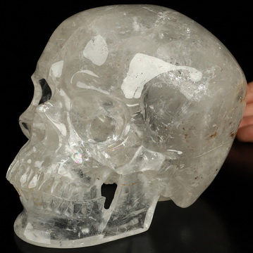 Super Realistic! Lifesized 6.5" Quartz Rock Crystal Hand Carved Crystal Skull, Crystal Healing