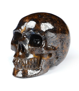 1.3" Matrix Opal Hand Carved Crystal Skull, Realistic, Crystal Healing