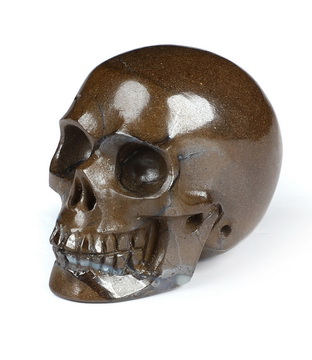 1.1" Matrix Opal Hand Carved Crystal Skull, Realistic, Crystal Healing