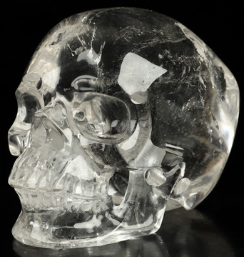 3.2" Clear Quartz Rock Crystal Hand Carved Crystal Skull, Super Realistic, Crystal Healing
