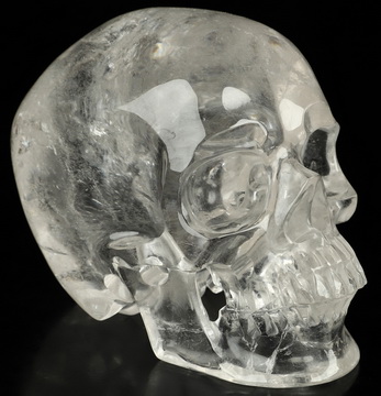 4.0" Quartz Rock Crystal Hand Carved Crystal Skull, Super Realistic, Crystal Healing