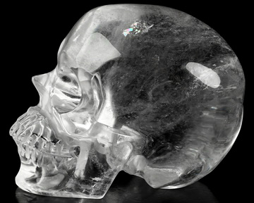 4.0" Quartz Rock Crystal Hand Carved Crystal Skull, Super Realistic, Crystal Healing