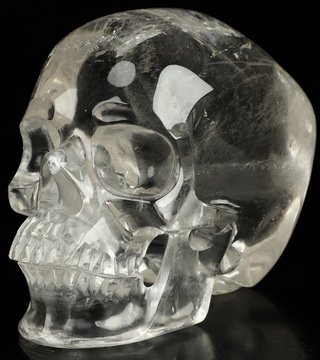 4.3" Quartz Rock Crystal Hand Carved Crystal Skull, Super Realistic, Crystal Healing