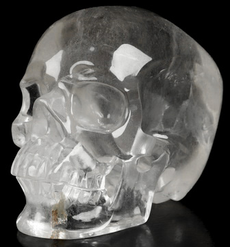 4.0" Quartz Rock Crystal Hand Carved Crystal Skull, Super Realistic, Crystal Healing