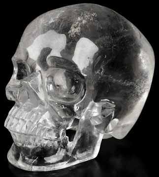 4.1" Quartz Rock Crystal Hand Carved Crystal Skull, Super Realistic, Crystal Healing