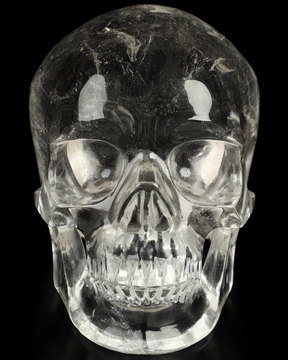 4.1" Clear Quartz Rock Crystal Hand Carved Crystal Skull, Super Realistic, Crystal Healing
