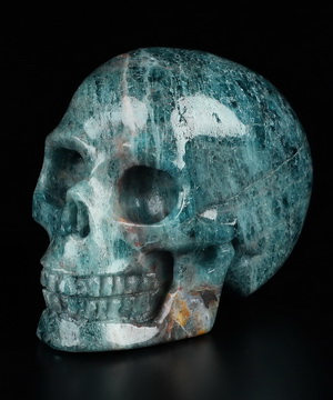 2.0" Blue Apatite Hand Carved Crystal Skull, Realistic, Crystal Healing