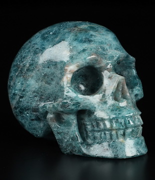2.0" Blue Apatite Hand Carved Crystal Skull, Realistic, Crystal Healing