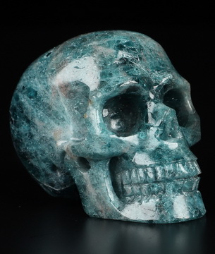 2.0" Blue Apatite Hand Carved Crystal Skull, Realistic, Crystal Healing