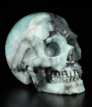 Gemstone 2.0" Emerald Hand Carved Crystal Skull, Realistic, Crystal Healing