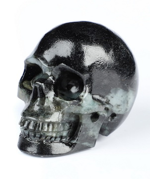 Gemstone 2.0" Emerald Hand Carved Crystal Skull, Realistic, Crystal Healing