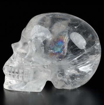 2.0" Quartz Rock Crystal Hand Carved Crystal Skull, Realistic, Crystal Healing