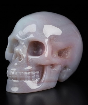 Gemstone 2.0" Mozambique Agate Hand Carved Crystal Skull, Realistic, Crystal Healing