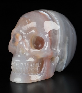 Gemstone 2.0" Mozambique Agate Hand Carved Crystal Skull, Realistic, Crystal Healing