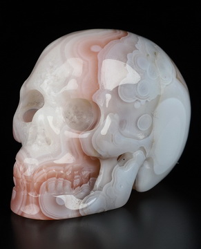 Gemstone 1.9" Mozambique Agate Hand Carved Crystal Skull, Realistic, Crystal Healing