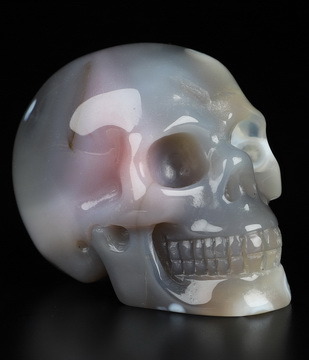 Gemstone 2.0" Mozambique Agate Hand Carved Crystal Skull, Realistic, Crystal Healing