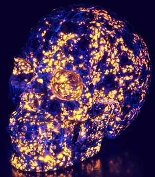 5.0" Yooperlites Hand Carved Crystal Skull, Realistic, Crystal Healing