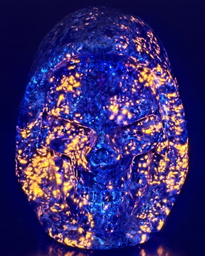 5.3" Yooperlites Hand Carved Death Crystal Skull Sculpture, Crystal Healing