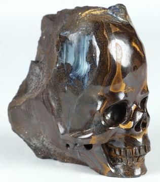 3.3" Matrix Opal Hand Carved Crystal Skull Fine Art Sculpture, Crystal Healing