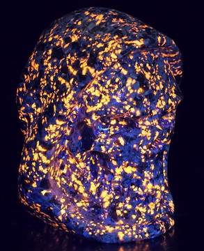 5.3" Yooperlites Hand Carved Death Crystal Skull Sculpture, Crystal Healing