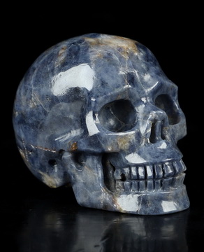 Gemstone 2.0" Sapphire Corundum Hand Carved Crystal Skull, Realistic, Crystal Healing