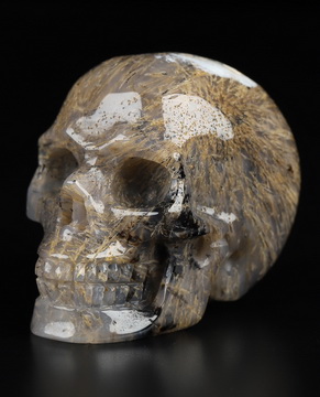 2.0" Sagenitic Agate Hand Carved Crystal Skull, Realistic, Crystal Healing