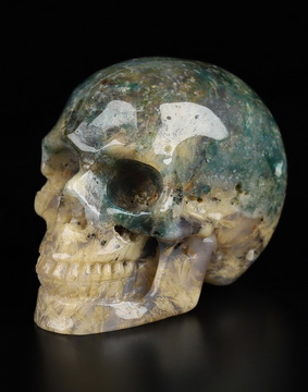 2.0" Sagenitic Agate Hand Carved Crystal Skull, Realistic, Crystal Healing