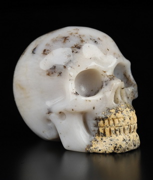 2.0" Sagenitic Agate Hand Carved Crystal Skull, Realistic, Crystal Healing