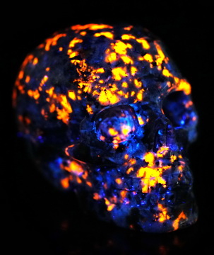 2.0" Yooperlites Hand Carved Crystal Skull, Realistic, Crystal Healing