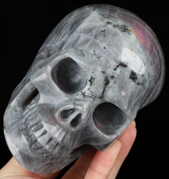 5.0" Labradorite Hand Carved Crystal Skull, Realistic, Crystal Healing