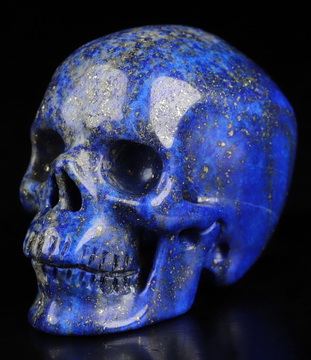 Gemstone 1.9" Lapis Lazuli Hand Carved Crystal Skull, Super Realistic, Crystal Healing