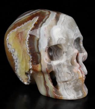 Gemstone 2.0" Red Crazy Lace Agate Hand Carved Crystal Skull, Super Realistic, Crystal Healing