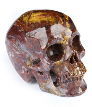 2.0" Pietersite Hand Carved Crystal Skull, Super Realistic, Crystal Healing