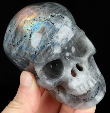 3.5" Labradorite Hand Carved Crystal Skull, Super Realistic, Crystal Healing