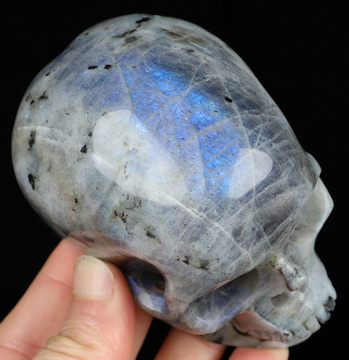4.0" Labradorite Hand Carved Crystal Skull, Super Realistic, Crystal Healing