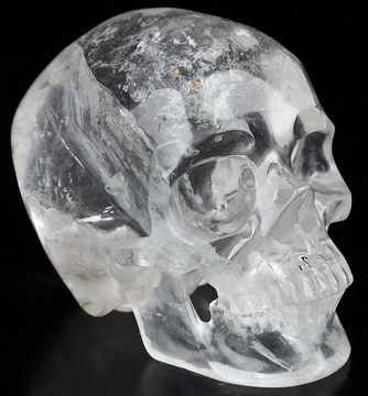 3.5" Quartz Rock Crystal Hand Carved Crystal Skull, Super Realistic, Crystal Healing